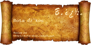 Bota Ákos névjegykártya